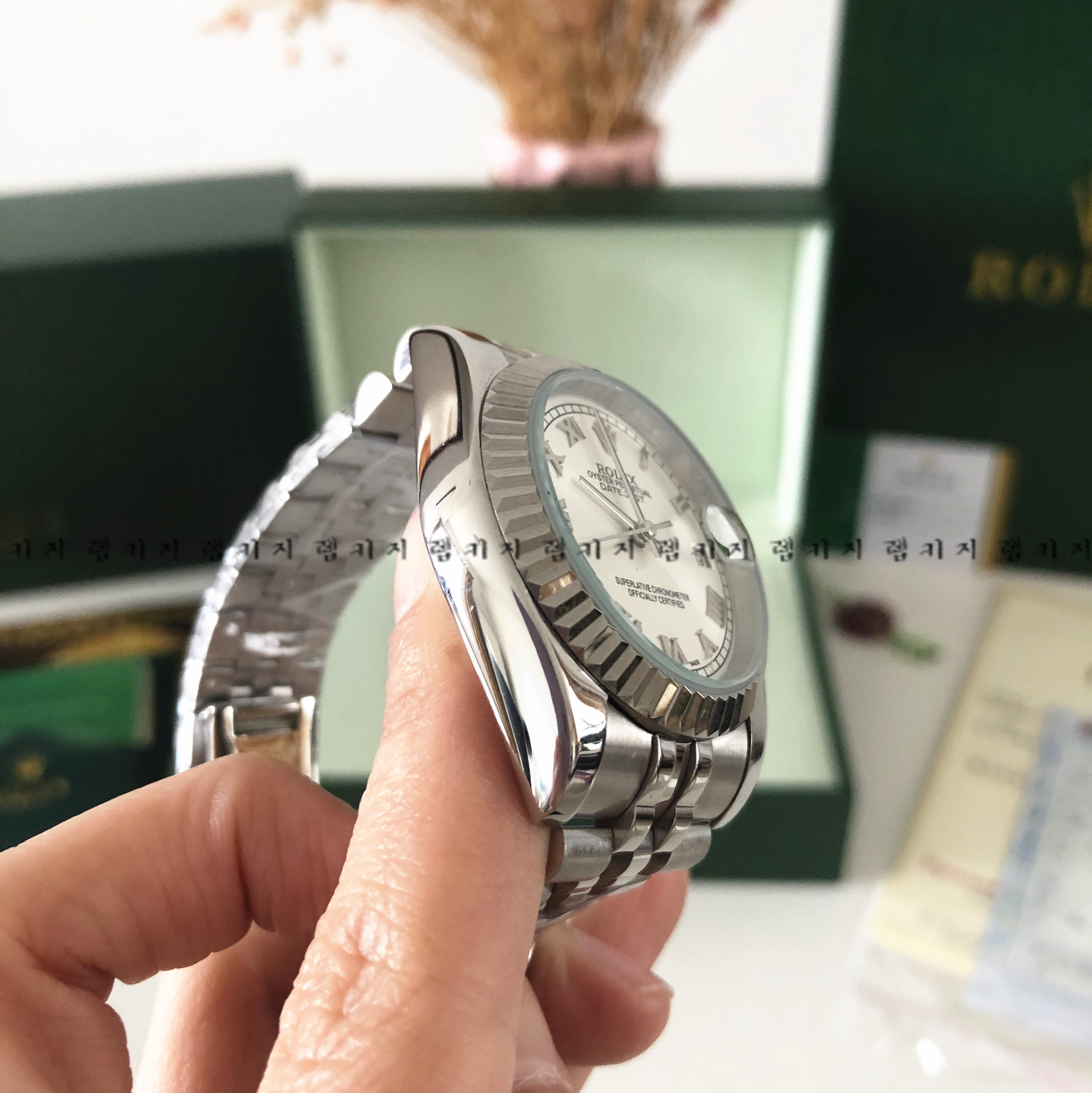 로렉스 데이저스트 실버메탈 실버다이얼 메탈시계